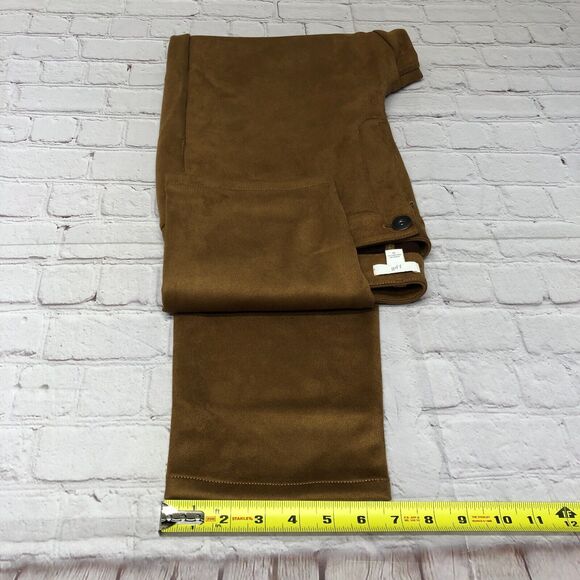 J Jill Women Faux Suede Pants Size 14 Brown Polyester Blend M212 -21 - Picture 8 of 16